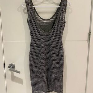 TOPSHOP grey backless dress with lining size S (US 4)